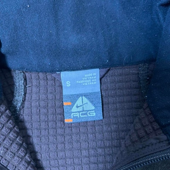 Vintage 90s Y2K Nike ACG Fleece Thermal Zip Up Jacket Men's small Brown - Picture 3 of 3